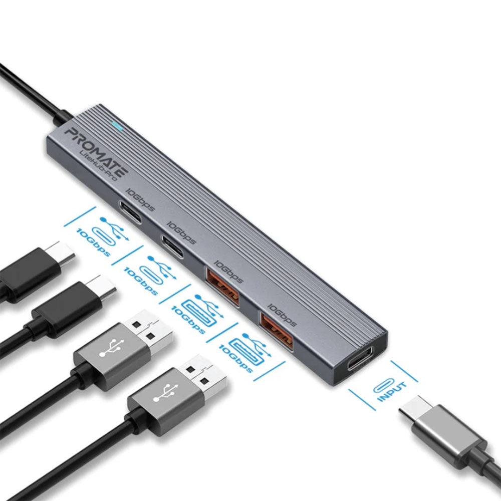 Promate LiteHub-Pro Multi-Port 10Gbps USB-C Data Hub Promate LiteHub-Pro Multi-Port 10Gbps USB-C Data Hub